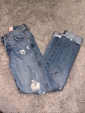 REVICE Light Blue Distressed Boyfriend Jeans